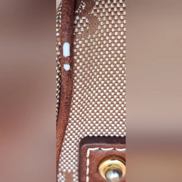 Vintage Dooney & Bourke Tan and Brown Logo Satchel - Picture 9 of 16